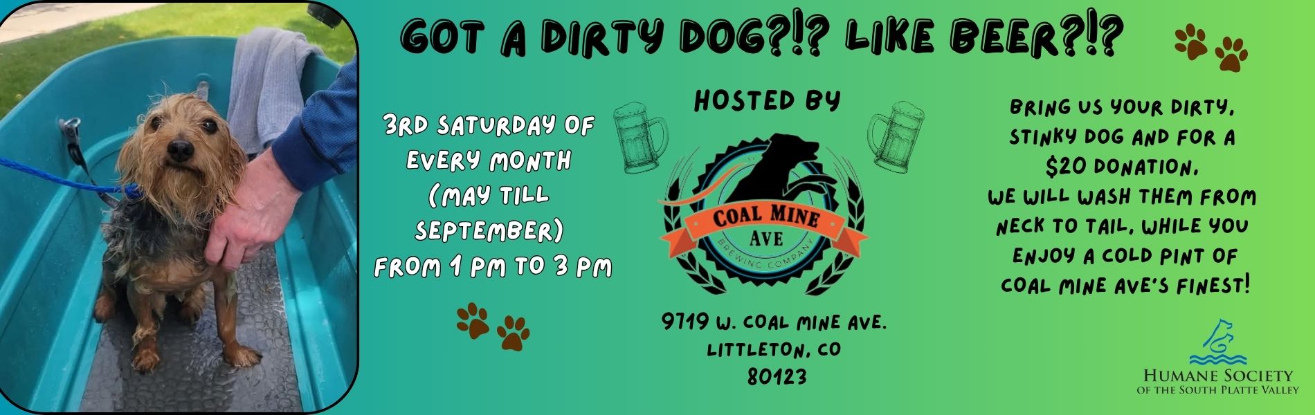 Dog Wash Event at Coal Mine Brewery 2026 Event to Support HSSPV